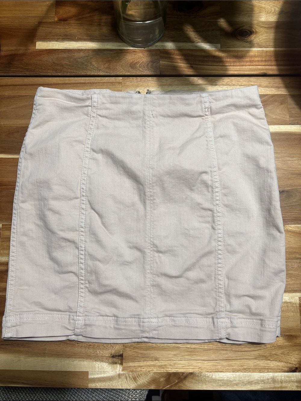 Free People Cream Mini Skirt with Panel Stitching